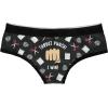 Crazy Dog T-Shirts Womens Rock Paper Scissors Throat Punch Panties Funny Bikini Brief Graphic Underwear(Black)