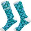 Crazy Dog T-Shirts Womens Secretly A Mermaid Socks Novety Graphic Sock Cute Colorful and Bright Fun Pattern Gift for Her Footwear