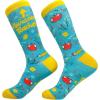 Crazy Dog T-Shirts Women’s Teacher Socks funny Sarcastic School Graphic Footwear for Ladies(Blue)