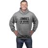Crazy Dog Unisex Zombies Eat Brains Don’t Worry You’re Safe Funny Halloween Hoodie(Light Heather Grey)