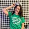 Crazy Dog Womens T Shirts Funny Sarcastic Humor Christmas Tees for Holiday Parties(Heather Green – Lay Under Tree)