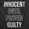 Funny Dog Shirt – Innocent Until Proven Guilty Graphic Tee – Lightweight Cotton Pet Apparel for Puppies – Sarcastic Dog Outfit Holiday or Everyday Wear Black, S(XL)