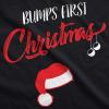 Funny Maternity Christmas Shirts for The Holidays Cute Tees to Celebrate Bumps First Christmas(Heather Black – Bumps First)