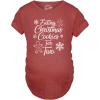 Funny Maternity Christmas Shirts for The Holidays Cute Tees to Celebrate Bumps First Christmas(Heather Red – Cookies for Two)