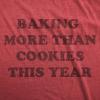 Funny Maternity Christmas Shirts for The Holidays Cute Tees to Celebrate Bumps First Christmas(Heather Red – More Than Cookies)