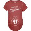 Funny Maternity Christmas Shirts for The Holidays Cute Tees to Celebrate Bumps First Christmas(Heather Red – Ornament)