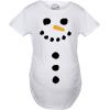 Funny Maternity Christmas Shirts for The Holidays Cute Tees to Celebrate Bumps First Christmas(White – Snowman Buttons)