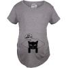 Funny Maternity T Shirts for Pregnant Women with Sarcastic Sayings Hilarious Womens Shirts for Pregnancy(Dark Heather Grey – Let Meowt)