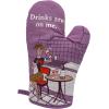 Funny Taco Oven Mitt – Introverted but Willing to Discuss Tacos Design – Durable Cotton Blend with Heat Protection – Novelty Mexican Food Kitchen Glove for Cooking and Taco Lovers(Drinks on Me)