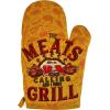 Funny Taco Oven Mitt – Introverted but Willing to Discuss Tacos Design – Durable Cotton Blend with Heat Protection – Novelty Mexican Food Kitchen Glove for Cooking and Taco Lovers(Meats Calling)