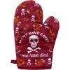 Many Have Eaten Few Have Died Oven Mitt Funny Sarcastic Cooking Kitchen Glove Funny Graphic Kitchenwear Halloween Cool Sarcastic Novelty Cookware Red Oven Mitt(Oven Mitt)