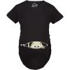 Maternity Baby Peeking T Shirt Funny Pregnancy Tee for Expecting Mothers(Heather Black)