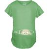 Maternity Baby Peeking T Shirt Funny Pregnancy Tee for Expecting Mothers(Heather Green)