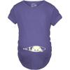 Maternity Baby Peeking T Shirt Funny Pregnancy Tee for Expecting Mothers(Heather Purple)