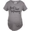 Maternity First Time Mommy Pregnancy T Shirt Cute Belly Bump Tee Mother to Be(Dark Heather Grey)