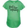 Maternity First Time Mommy Pregnancy T Shirt Cute Belly Bump Tee Mother to Be(Heather Green)