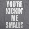 Maternity Kicking Me Smalls Funny T Shirt Pregnancy Announcement Novelty Tee(Dark Heather Grey)