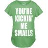 Maternity Kicking Me Smalls Funny T Shirt Pregnancy Announcement Novelty Tee(Heather Green)