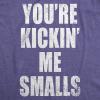 Maternity Kicking Me Smalls Funny T Shirt Pregnancy Announcement Novelty Tee(Heather Purple)
