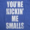 Maternity Kicking Me Smalls Funny T Shirt Pregnancy Announcement Novelty Tee(Heather Royal)