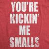 Maternity Kicking Me Smalls Funny T Shirt Pregnancy Announcement Novelty Tee(Red)