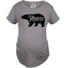 Maternity Mama Bear Funny Pregnancy T Shirt Novelty Gift for Mom Mothers Day(Dark Heather Grey)