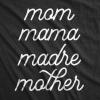 Maternity Mom Mama Madre Mother T Shirt Cute Mother’s Day Different Moms Spellings Novelty Graphic Tee for Mother to Be(Heather Black)