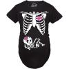 Maternity Skeleton Baby Monster Pumpkin T Shirts Funny Cute Pregnancy Halloween Tees(Baby Girl)