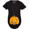 Maternity Skeleton Baby Monster Pumpkin T Shirts Funny Cute Pregnancy Halloween Tees(Baby in Pumpkin)