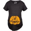 Maternity Skeleton Baby Monster Pumpkin T Shirts Funny Cute Pregnancy Halloween Tees(Lil Pumpkin)