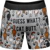 Mens Animal Boxers Funny Cat Dog Fish and More Novelty Underwear with Animals Funny Animal Underwear(Cat Butt)