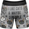 Mens Animal Boxers Funny Cat Dog Fish and More Novelty Underwear with Animals Funny Animal Underwear(Cats 3 People)