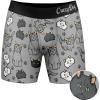 Mens Animal Boxers Funny Cat Dog Fish and More Novelty Underwear with Animals Funny Animal Underwear(Cats 3 People)
