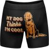 Mens Animal Boxers Funny Cat Dog Fish and More Novelty Underwear with Animals Funny Animal Underwear(Dog Thinks Im Cool)