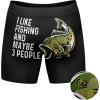 Mens Animal Boxers Funny Cat Dog Fish and More Novelty Underwear with Animals Funny Animal Underwear(Fish and 3 People)