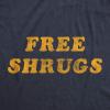 Mens Free Shrugs T Shirt Funny Introvert Hugs Sarcastic Novelty Graphic Tee(Heather Navy)