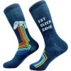 Mens Gamer Socks Funny Footware for Video Game Players(Eat Sleep Game)
