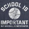 Mens School is Important But Baseball is Importanter T Shirt Funny Sports Tee(Heather Navy)