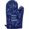 Real Men Bake Oven Mitt Funny Father’s Day Cooking Chef Kitchen Glove Funny Graphic Kitchenwear Dad Joke Cool Food Novelty Cookware Blue Oven Mitt(Oven Mitt)