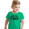 Toddler Ask Me About My Trex T Shirt Funny Cool Dinosaur Flip Humor Tee for Kids(Green)