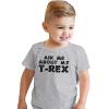 Toddler Ask Me About My Trex T Shirt Funny Cool Dinosaur Flip Humor Tee for Kids(Light Heather Grey)