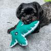 UFO and Aliens Dog Toy Funny Flying Saucer Stuffed Chew Toy with Hidden Treat Holes and Removable Aliens – Rip and Reveal Interactive Chew(Leaf)