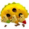 UFO and Aliens Dog Toy Funny Flying Saucer Stuffed Chew Toy with Hidden Treat Holes and Removable Aliens – Rip and Reveal Interactive Chew(Taco Cat)