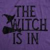 Wicked Womens T Shirts Funny Womens Tees with Witches and More Sarcastic Tees for Ladies(Heather Purple – Witch is in)