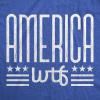 Womens America WTF T Shirt Funny 4th of July Independence Day What The F*ck Graphic Tee(Heather Royal)