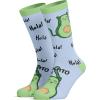 Womens Avogato Sock Cat Face Cute Novelty Hilarious Crazy Saying Footwear(Blue)