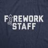 Womens Firework Staff T Shirt Funny 4th of July Independence Day Graphic Tee(Heather Navy)