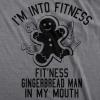 Womens Fitness Gingerbread in My Mouth T Shirt Funny Christmas Xmas Gift for Her(Dark Heather Grey)