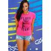 Womens Fluff Yeah T Shirt Funny Kitty Cat Animal Lover Tee for Ladies(Heather Pink)