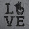 Womens Love Corgi T Shirt Funny Pet Puppy Dog Mom Animal Lover Graphic Tee(Dark Heather Grey)